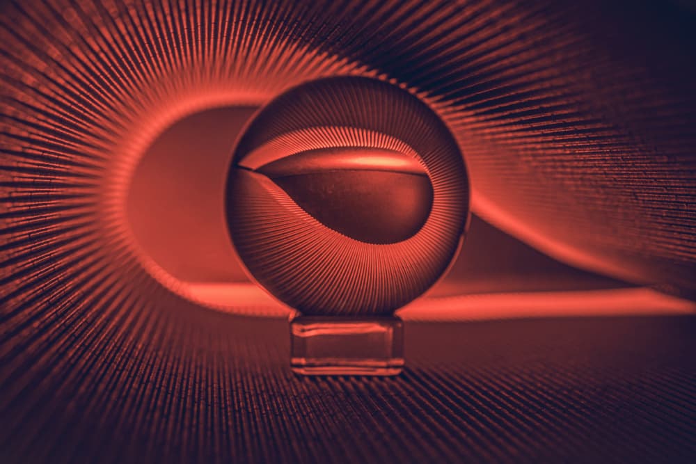 Abstract Red Light Sphere by Liliane Lathouwers — canvas wall art
