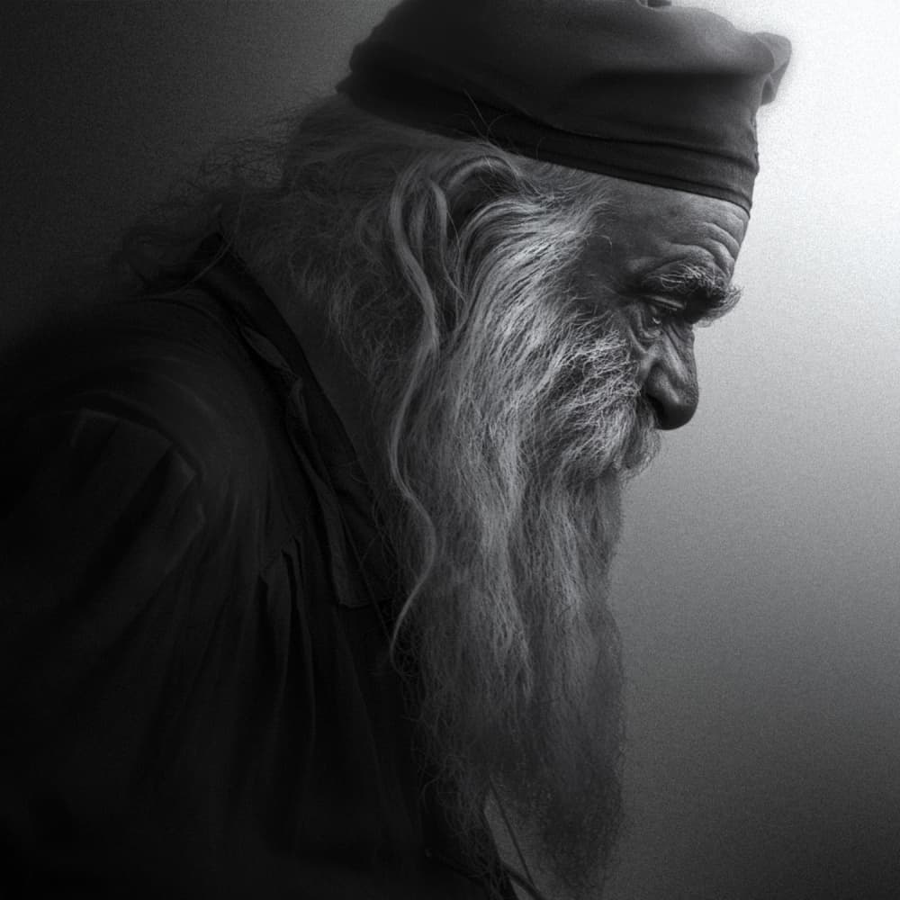 Contemplative Old Man by Robert Semnic — canvas wall art
