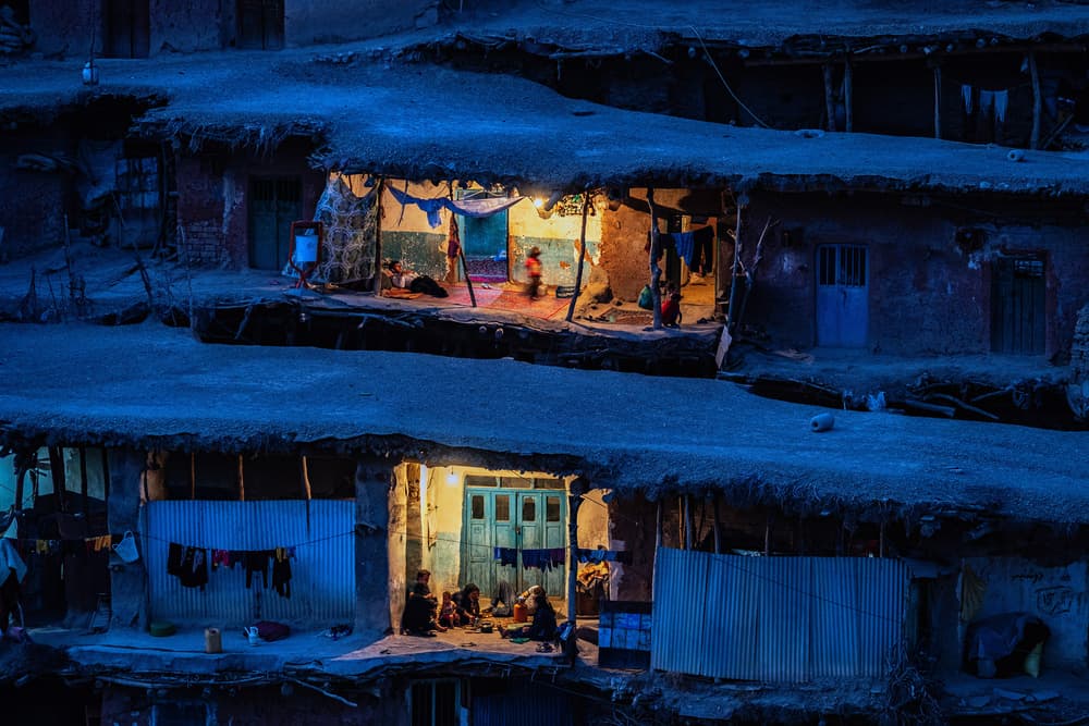 Village Evening Glow by Babak Mehrafshar — canvas wall art