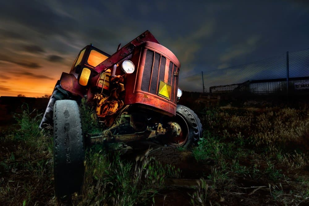 Forgotten Farm Tractor by César Vega Toledano — canvas wall art