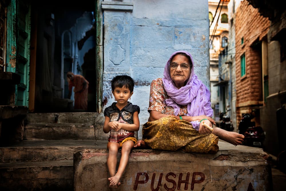 Indian Street Generations by Mohammed Al Sulaili — canvas wall art