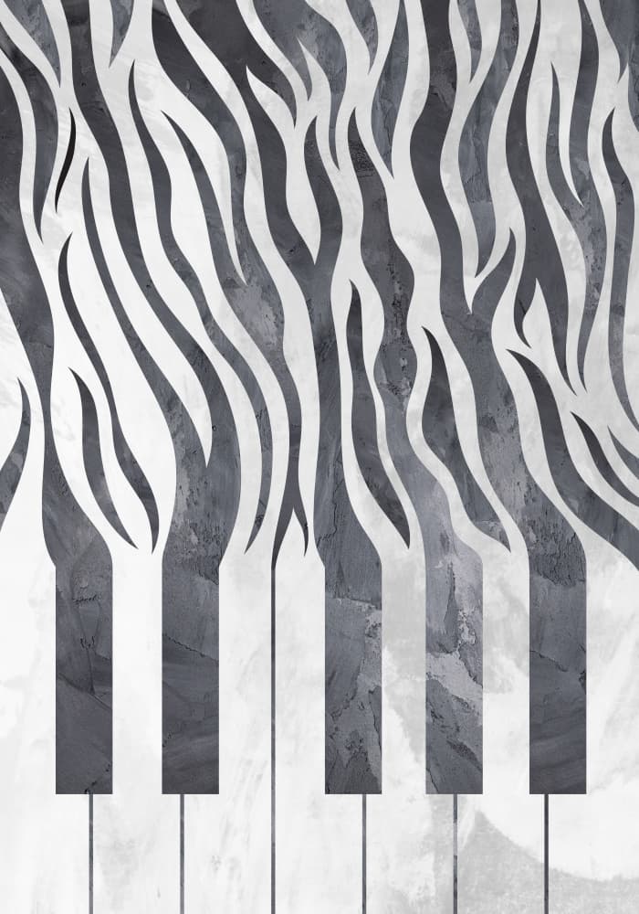 Zebra Piano Rhythm by Sarah Manovski — canvas wall art
