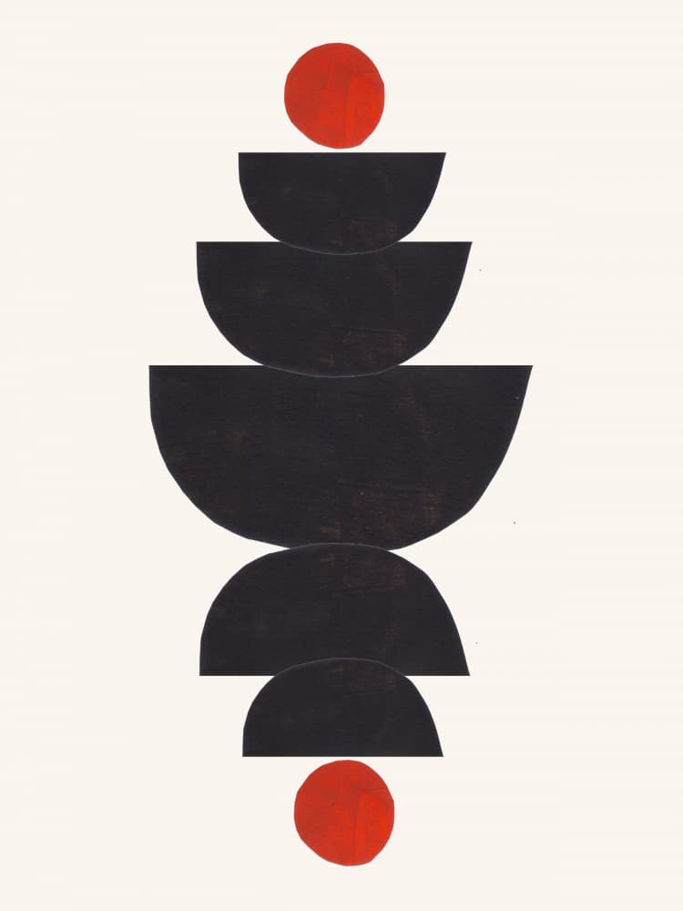 Red Black Geometric Balance by Ejaaz Haniff — canvas wall art