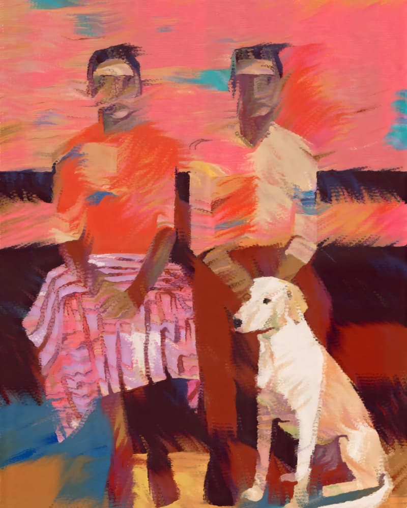 Warm Family Dog Portrait by Uma Gokhale — canvas wall art