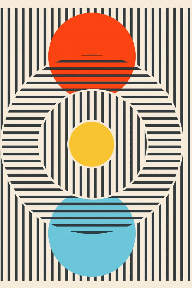 Retro Circles Horizon by jay stanley — canvas wall art