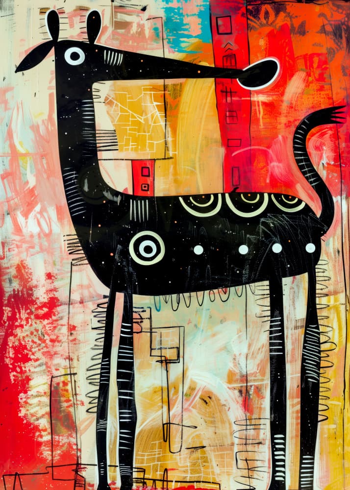 Colorful Abstract Animal by Justyna Jaszke — canvas wall art