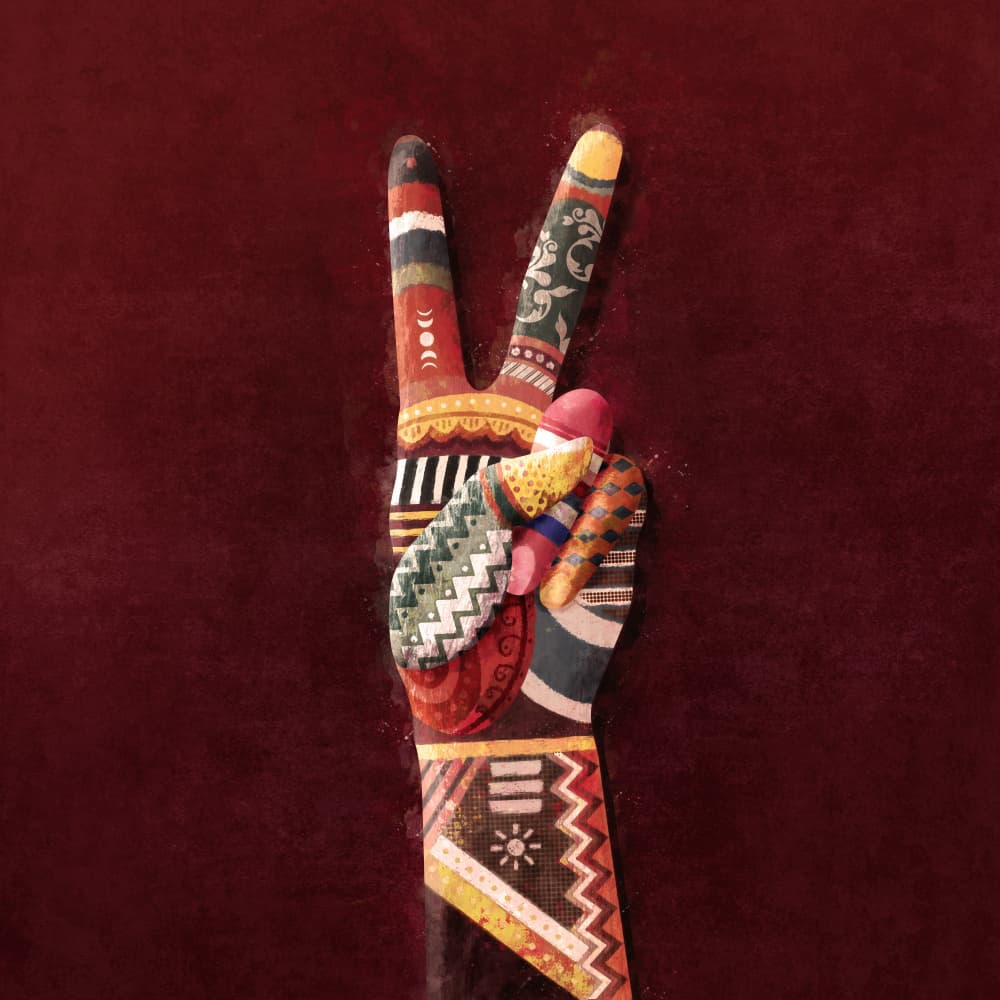 Patchwork Peace by Emel Tunaboylu — canvas wall art