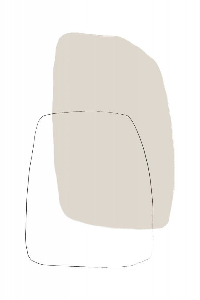 Two Overlapping Organic Shapes by uplusmestudio — canvas wall art