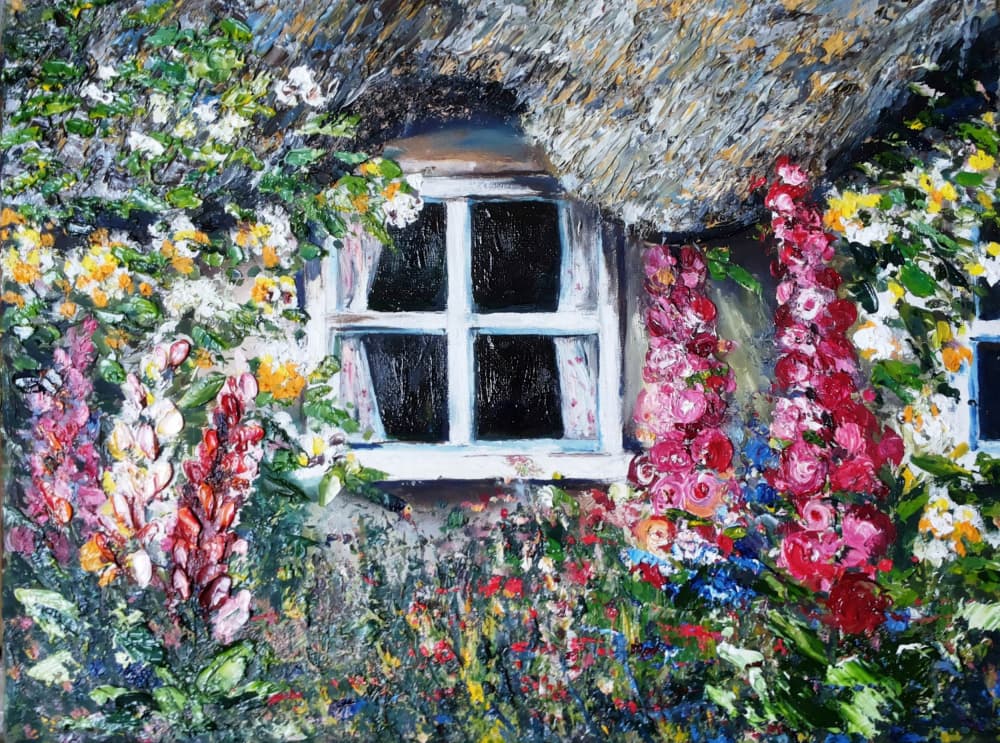 Cottage Window Garden by Anda Bieza — canvas wall art