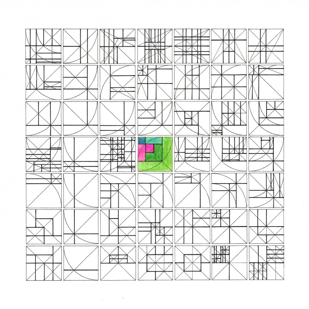 Colorful Geometric Grid by Claudio Boczon — canvas wall art
