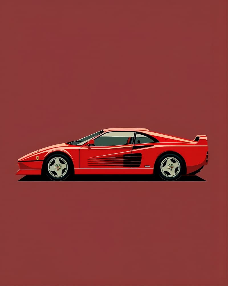 Sleek Red Sports Car by Emiliano Deificus — canvas wall art