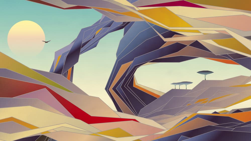 Geometric Savanna Sun by Angelo Cerantola — canvas wall art