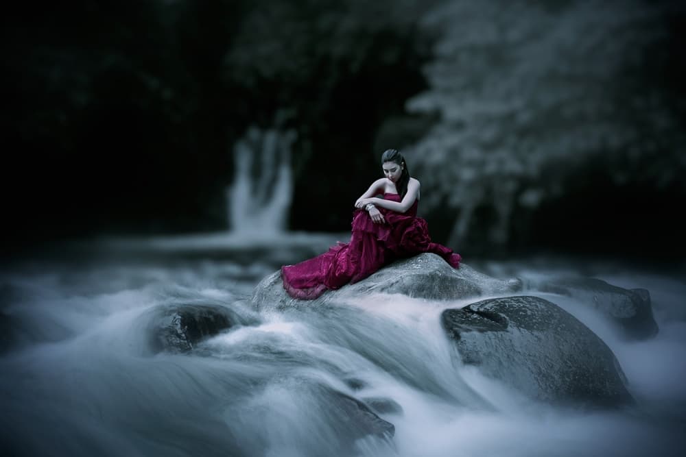 Mystic River Woman by Joey Bangun — canvas wall art