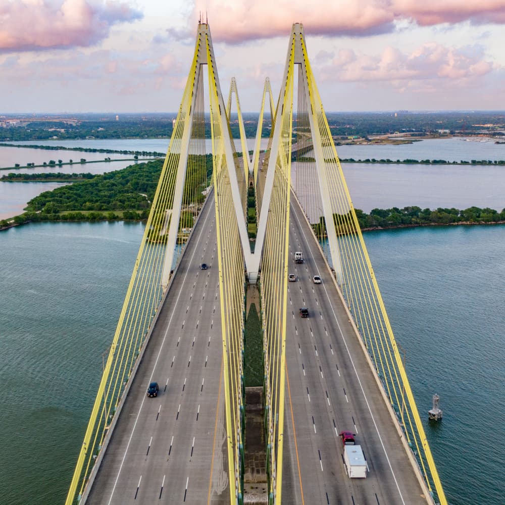 Golden Highway Bridge by Anatoliy Kosterev — canvas wall art