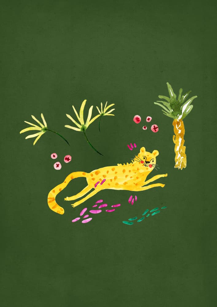 Playful Yellow Jungle Cheetah by Abigail Morales — canvas wall art