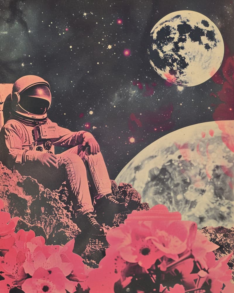 Dreamy Space Flowers by Samantha Hearn — canvas wall art