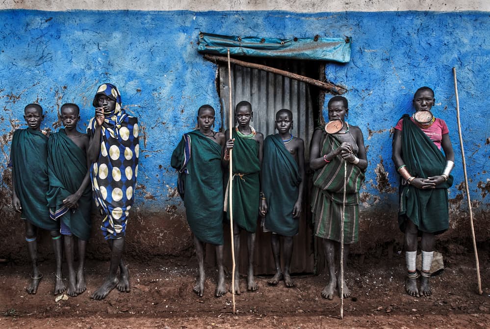 Tribal Group Blue Wall by Joxe Inazio Kuesta Garmendia — canvas wall art
