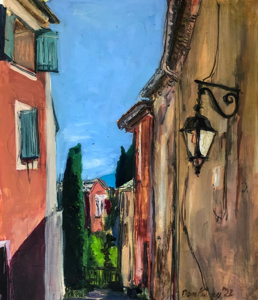 Charming Mediterranean Alley by Dora Krincy — canvas wall art