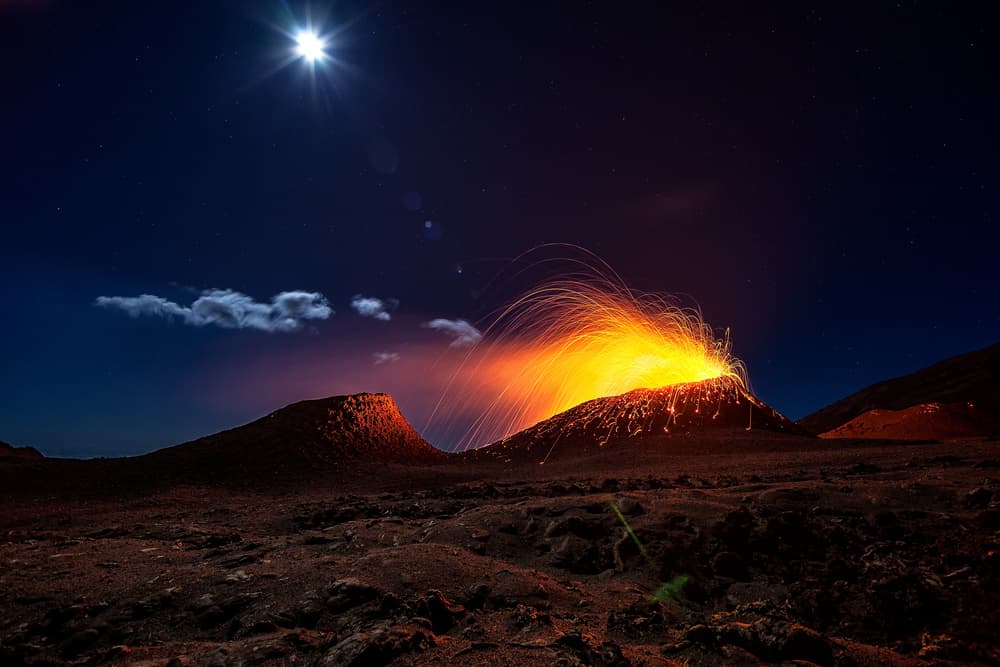 Fiery Volcano Eruption by Barathieu Gabriel — canvas wall art
