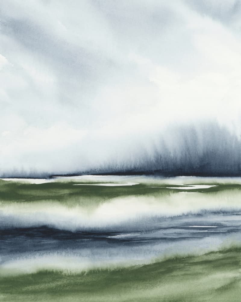 Misty Green Landscape by Rachel Elise — canvas wall art