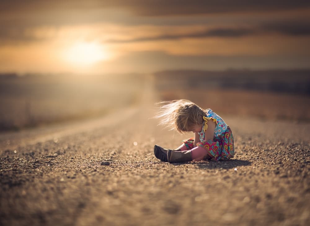 Golden Hour Little Girl by Jake Olson — canvas wall art