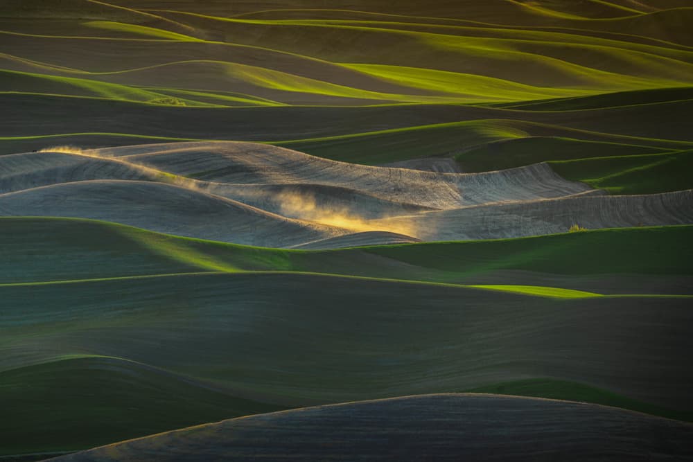 Sunlit Rolling Fields by Xiaoyuan Xu — canvas wall art