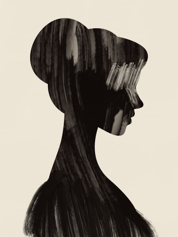 Abstract Woman Profile by Little Dean — canvas wall art