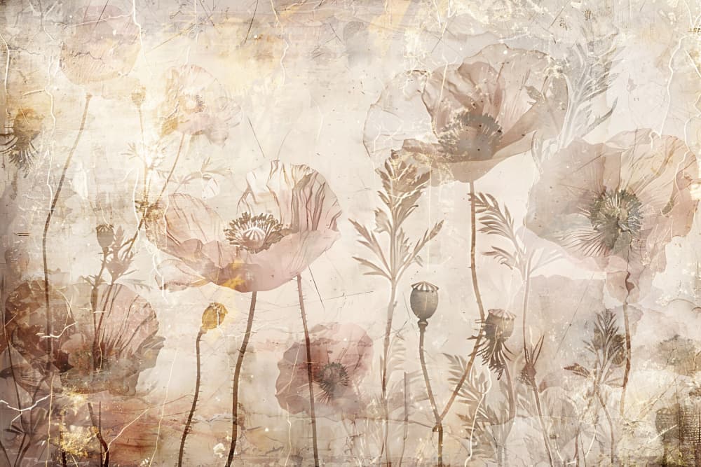 Dreamy Vintage Poppies by Rafal Kulik — canvas wall art