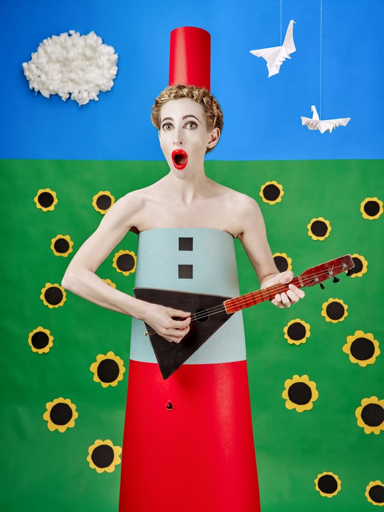 Whimsical Balalaika Player by Photographer — canvas wall art