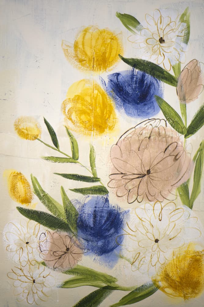 Vibrant Painted Flowers by Shelley Hampe — canvas wall art