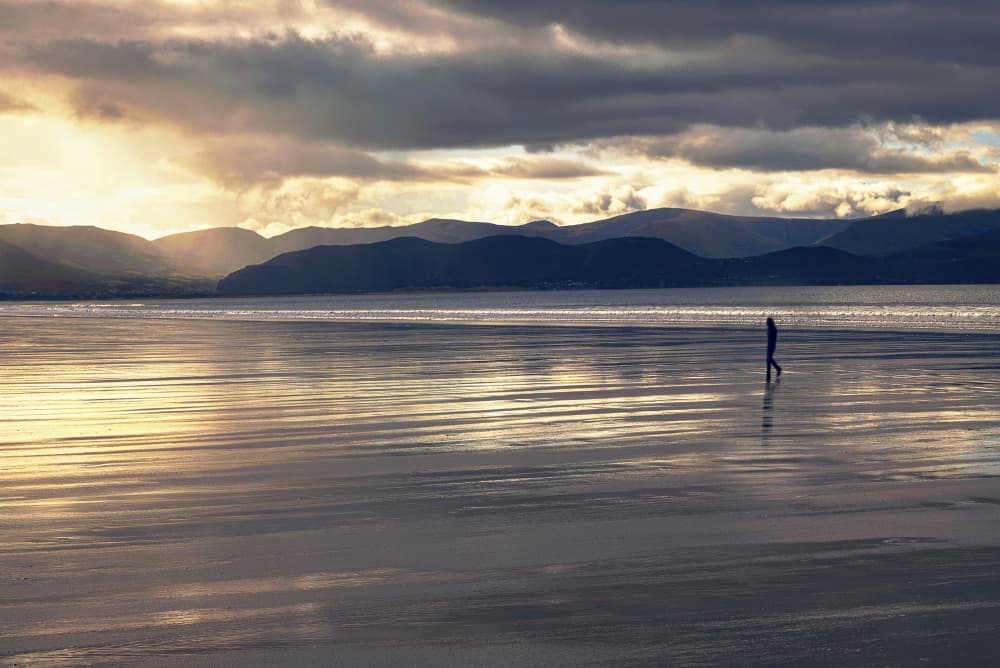 Golden Hour Beach Walk by Dora Artemiadi — canvas wall art