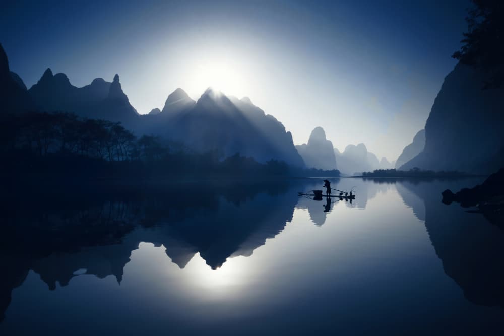 Reflected Mountain Sunrise by Fabrizio Massetti — canvas wall art