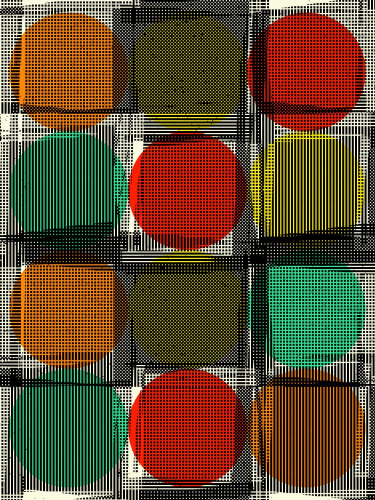 Vibrant Layered Geometry by Petr Strnad — canvas wall art