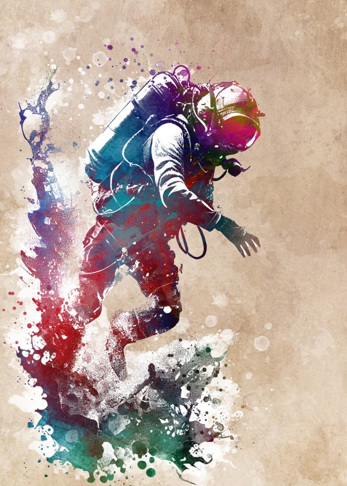 Vivid Scuba Splash by Justyna Jaszke — canvas wall art
