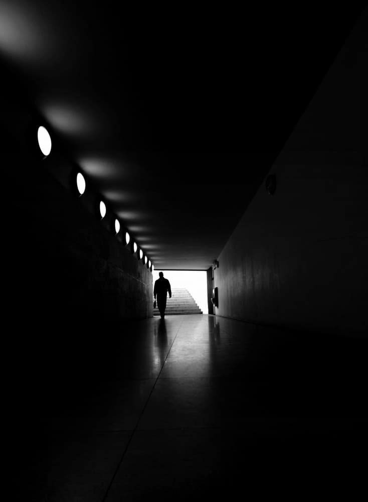 Man Walking Towards Light by Ezequiel59 — canvas wall art