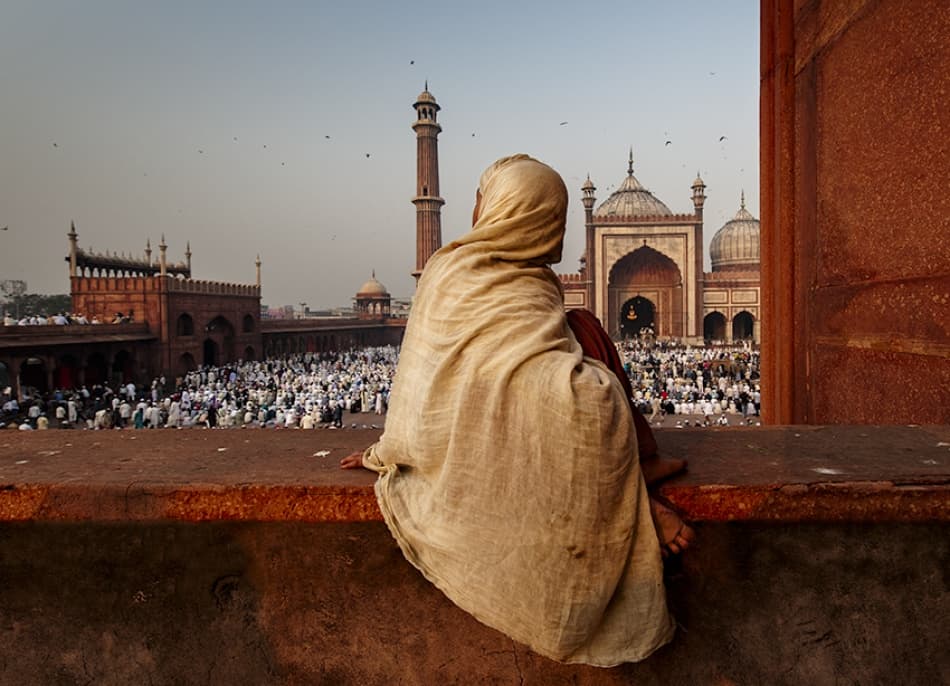 Delhi Mosque Prayer View by Prateek Dubey — canvas wall art