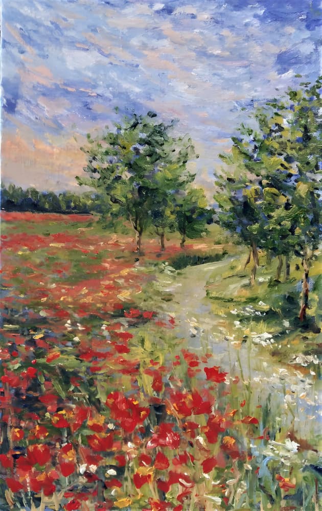 Vibrant Poppy Field by Anda Bieza — canvas wall art