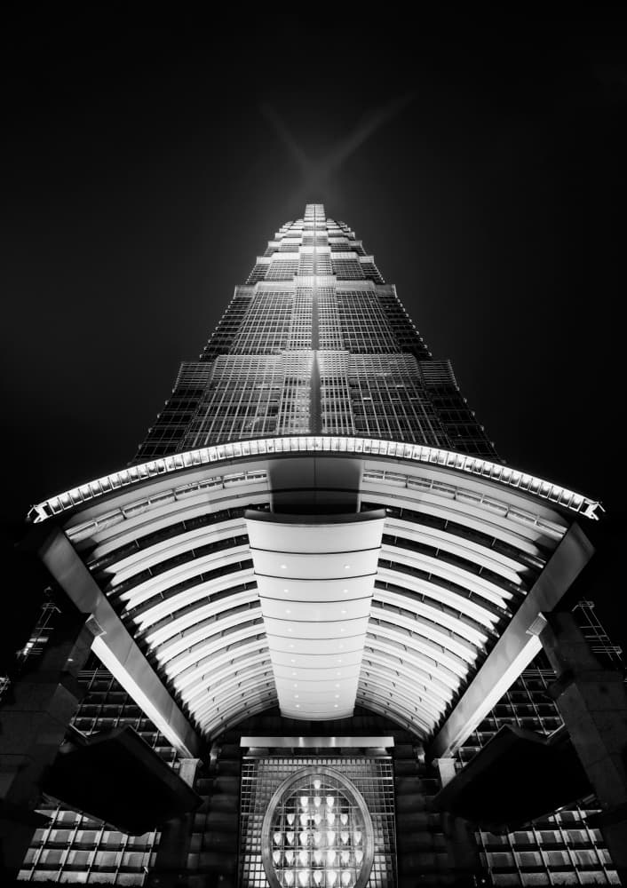 Skyscraper Night Ascent by konglingming — canvas wall art