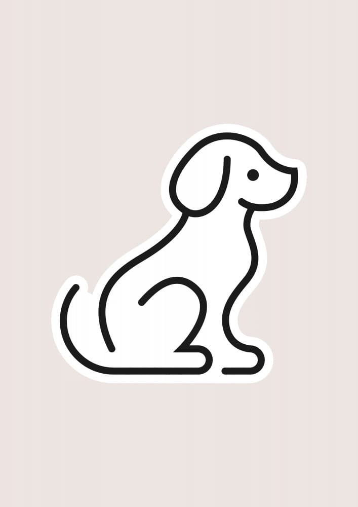 Cute Sitting Dog by kathrinmay — canvas wall art
