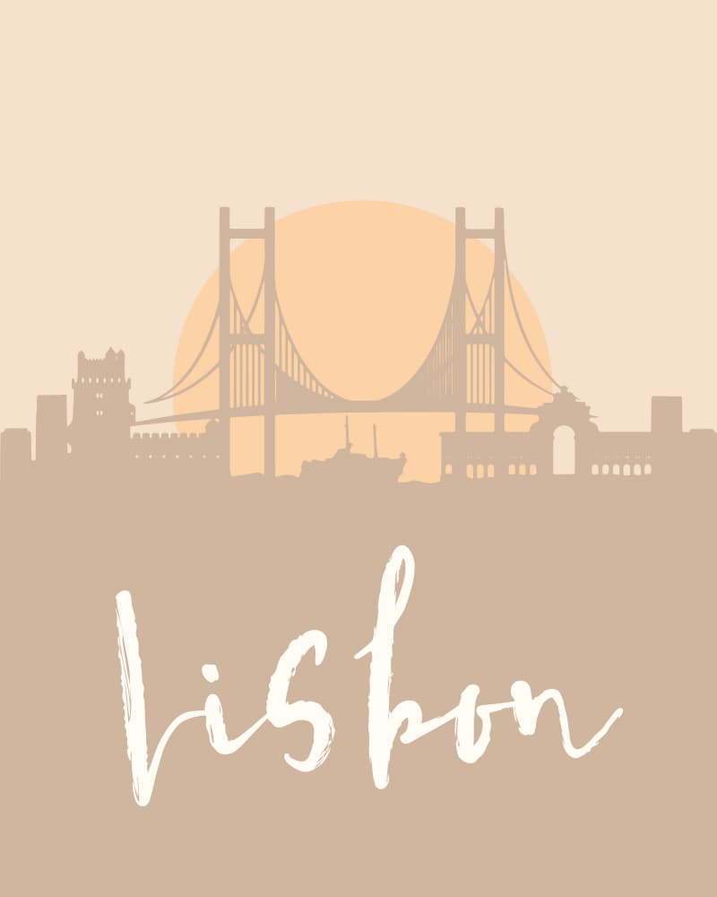 Lisbon Sunset Silhouette by Emiliano Deificus — canvas wall art