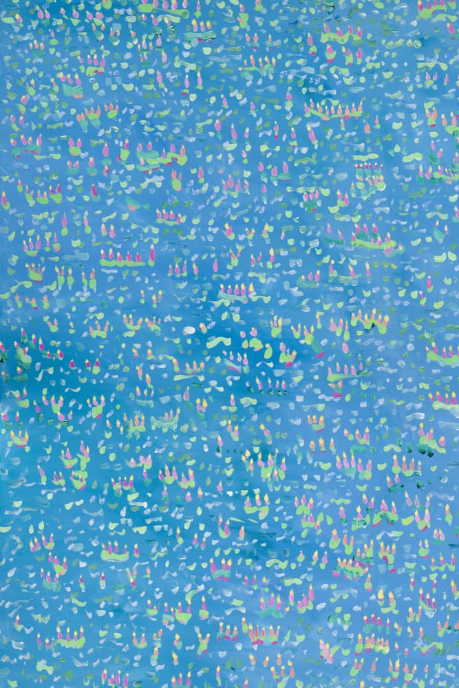 Sparkling Blue Confetti by Helen Joynson — canvas wall art