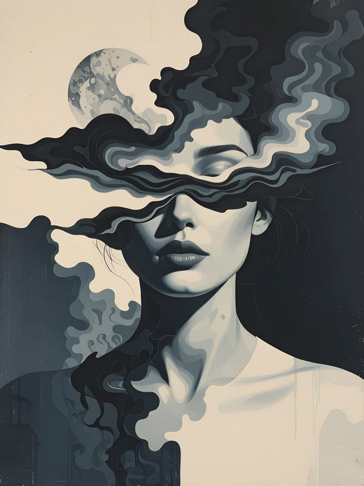 Silent Smoke Dream by Miguel Bruzual — canvas wall art