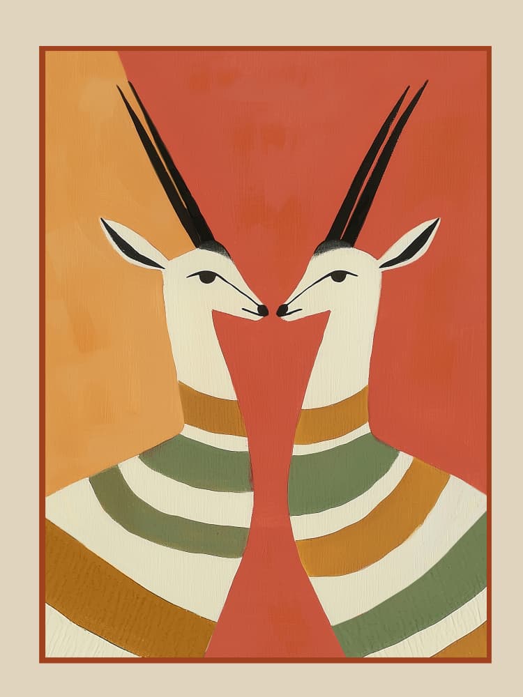 Facing Gazelle Pair by City Art — canvas wall art