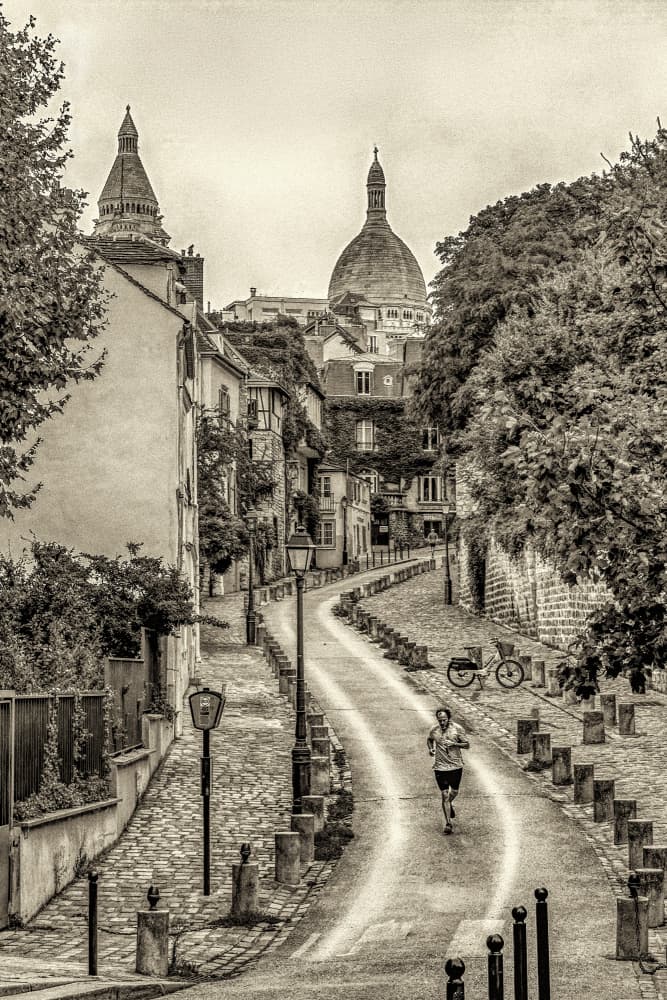 Morning Run Montmartre Paris by Patrick Compagnucci — canvas wall art