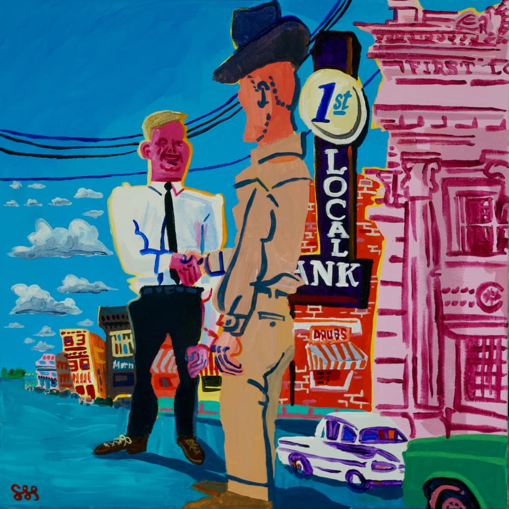 City Handshake Deal by Steve Spencer — canvas wall art