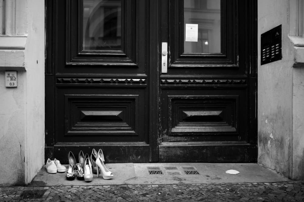 Shoes and Memory Stones by Kostas Valaris — canvas wall art