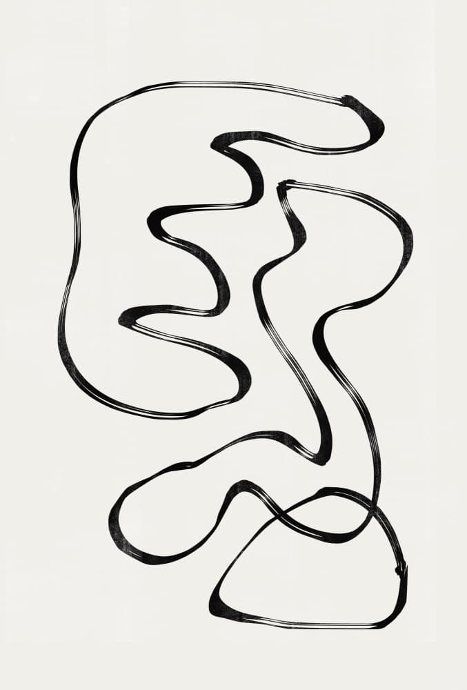 Curved Monochrome Paths by THE MIUUS STUDIO — canvas wall art