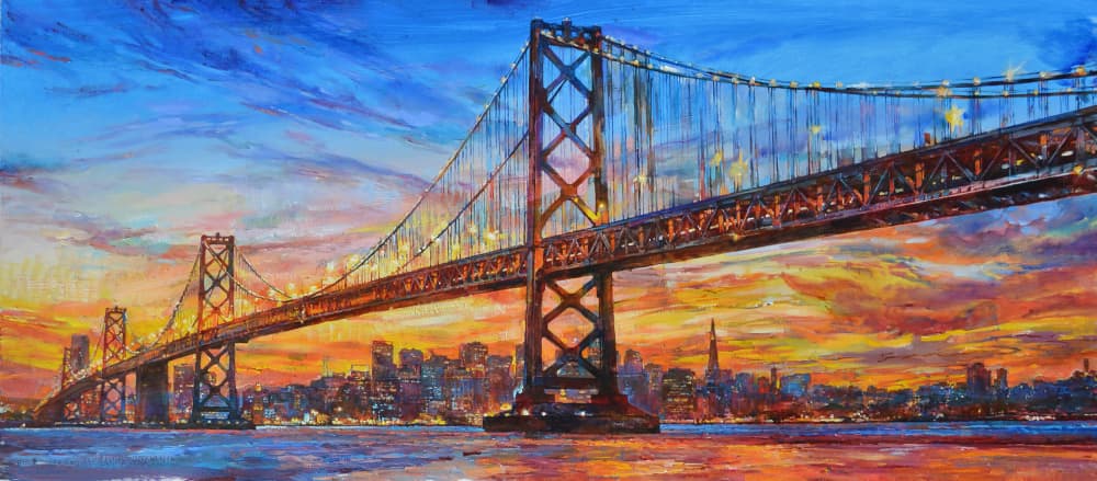 San Francisco Sunset Bridge by Andrii Kutsachenko — canvas wall art