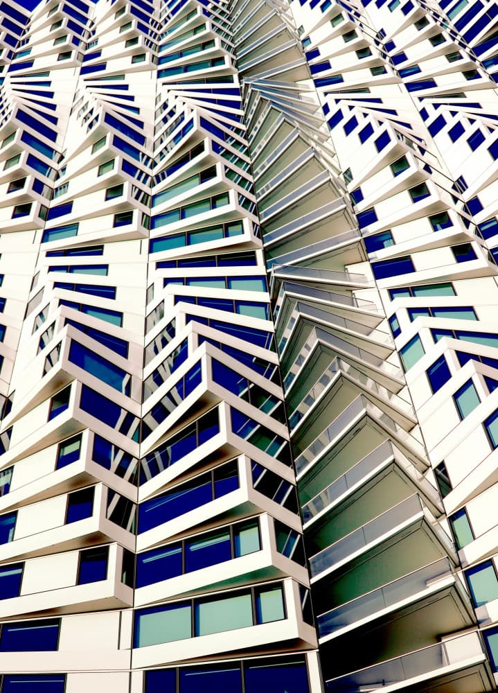 Geometric Blue Twist by Robin Wechsler — canvas wall art