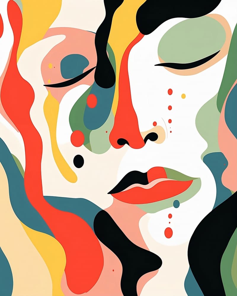 Colorful Abstract Face by Emiliano Deificus — canvas wall art